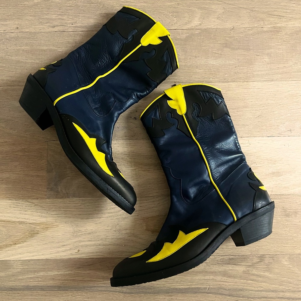 Molly Goddard Dora Cowboy boots in Navy/Yellow
